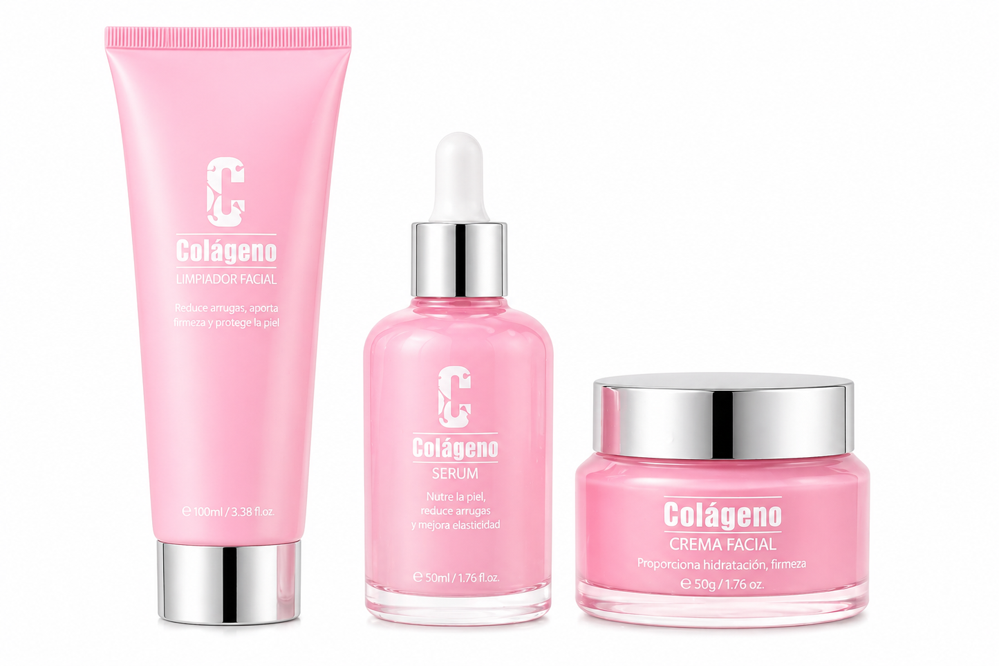 Set Facial Colágeno 3 Piezas Antiarrugas