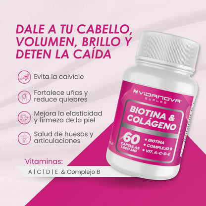 BIOTINA + COLÁGENO 60CAPS