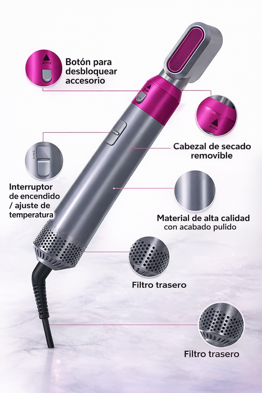 Cepillo 5 en 1-Peinado de salón en casa