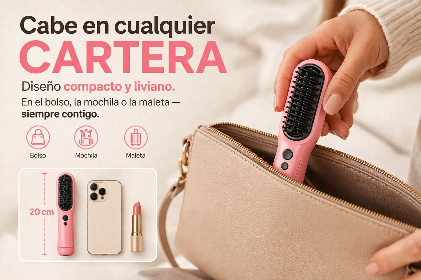 Mini cepillo alisador portátil