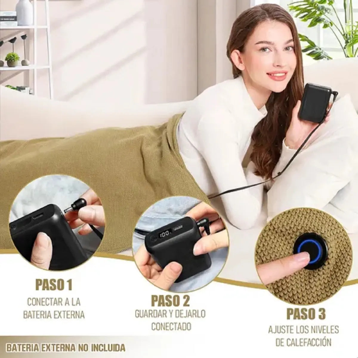 Manta Poncho Térmico Eléctrico USB