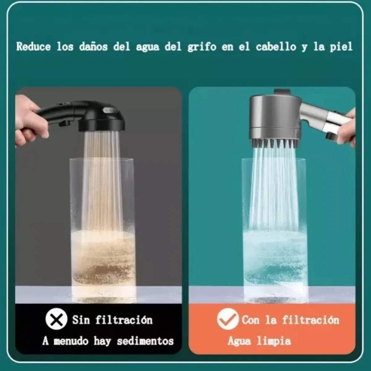 AquaJet — Cabezal Ducha Masajeador con Filtro 2x1